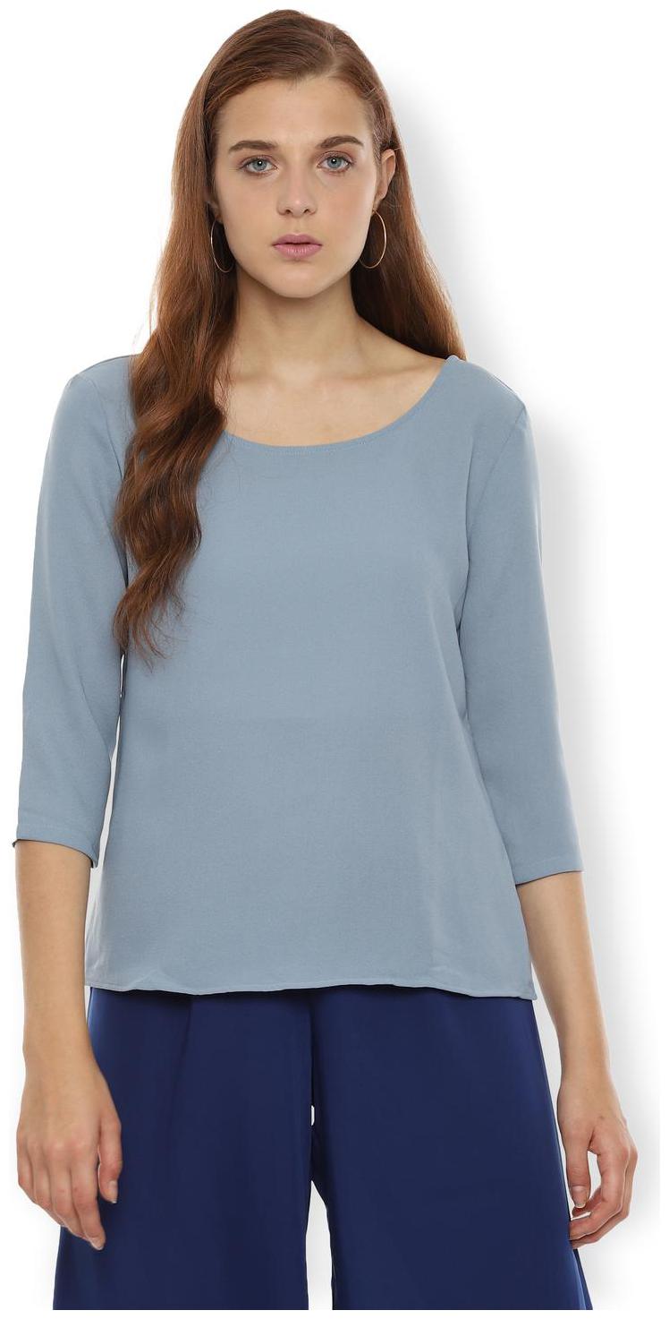 

Van Heusen Women Solid Regular top - Grey