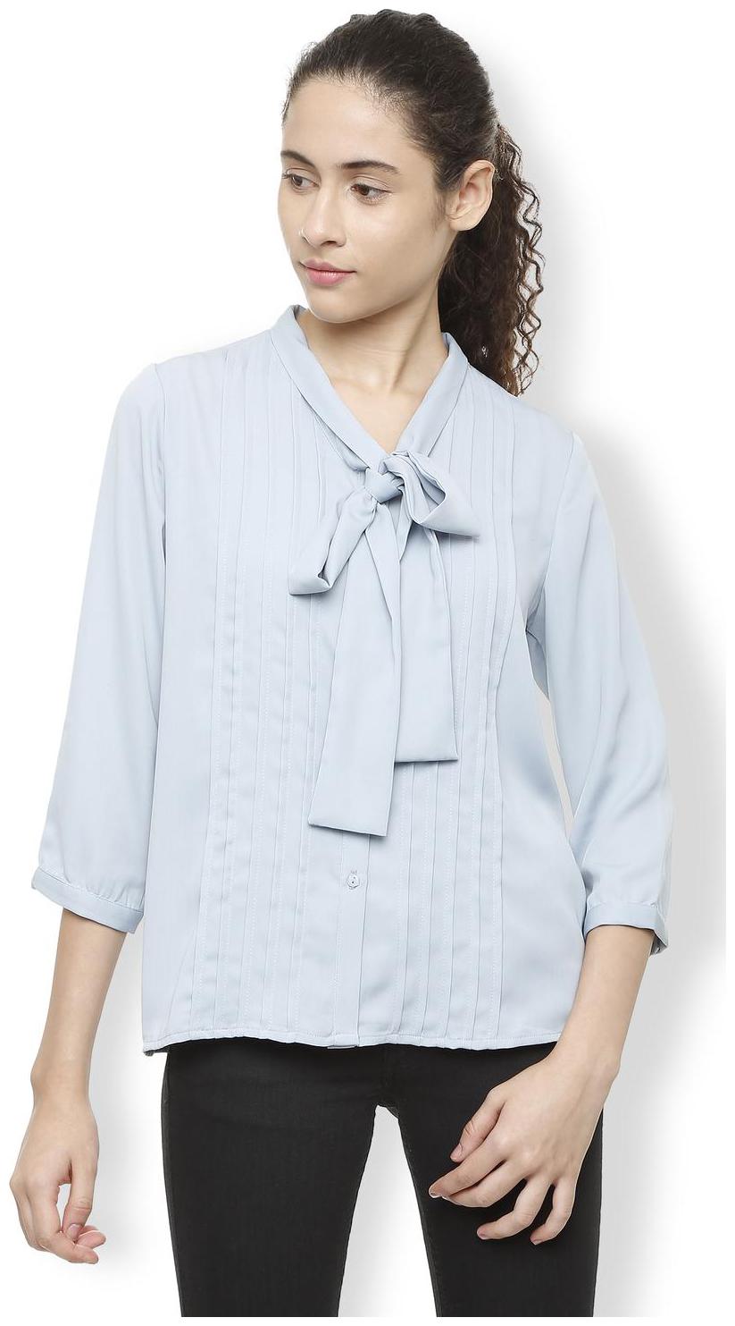 

Van Heusen Women Solid Regular top - Blue