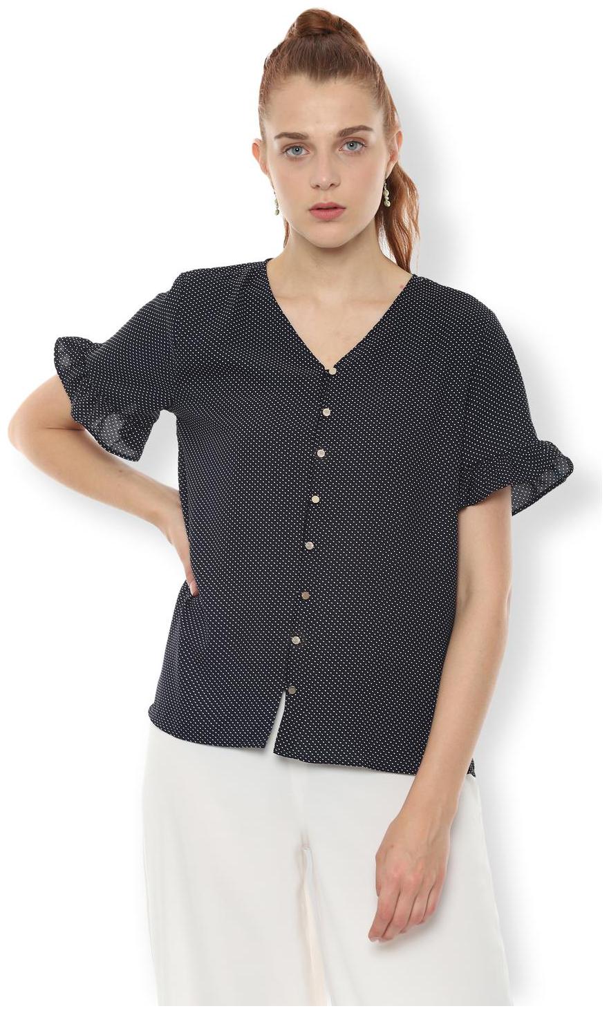 

Van Heusen Women Blue Printed Regular Fit Shirt