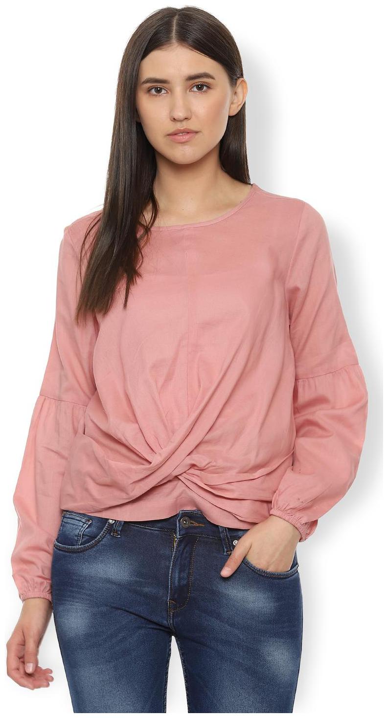 

Van Heusen Women Solid Regular top - Peach