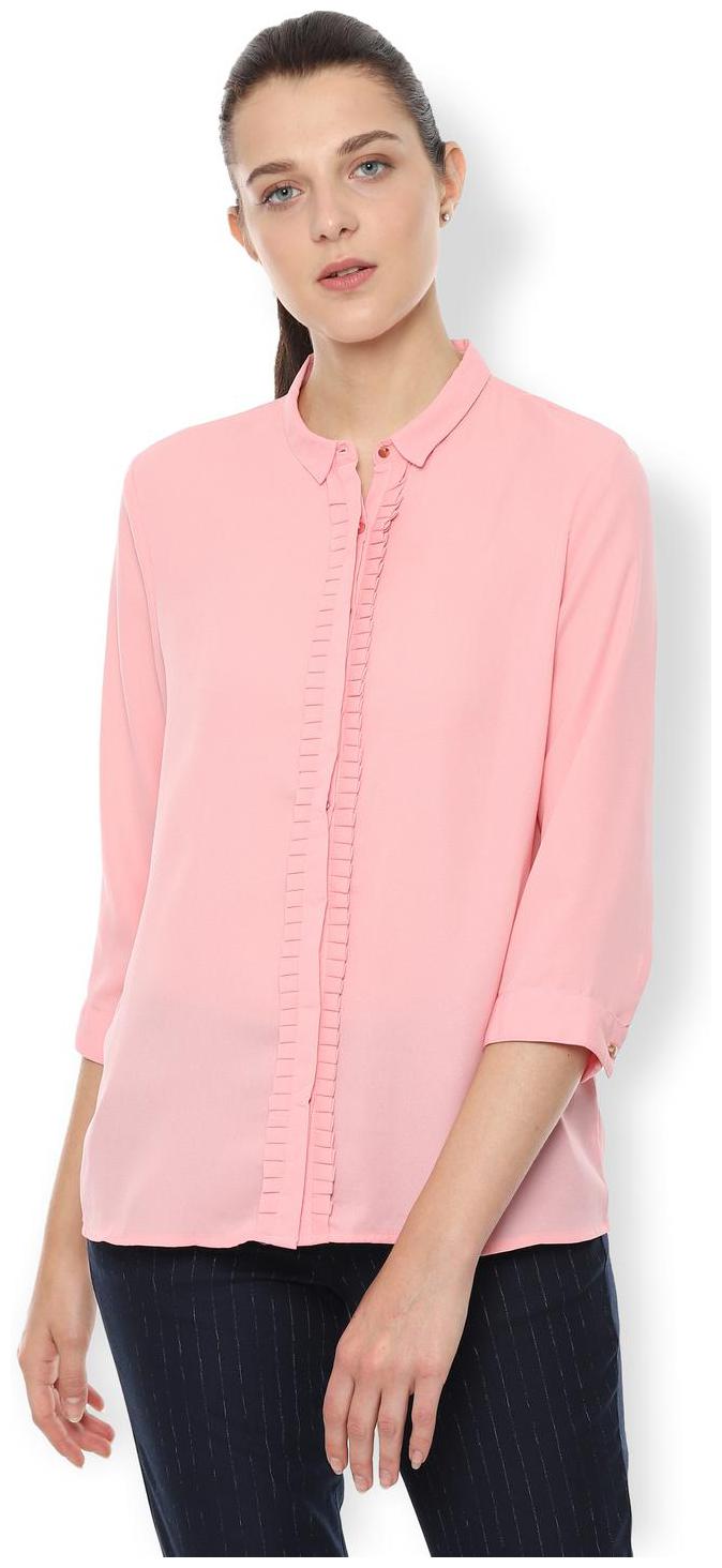 

Van Heusen Women Pink Solid Regular Fit Shirt