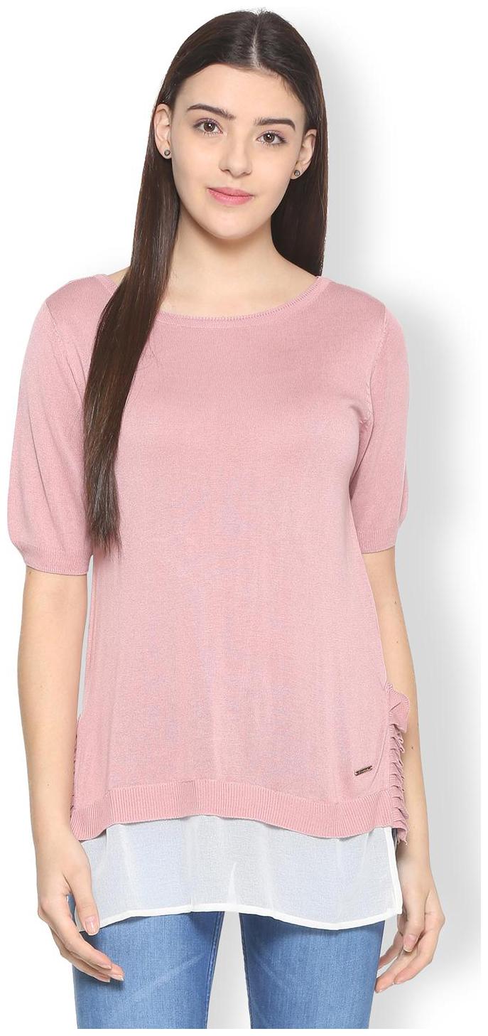 

Van Heusen Women Solid Regular top - Pink