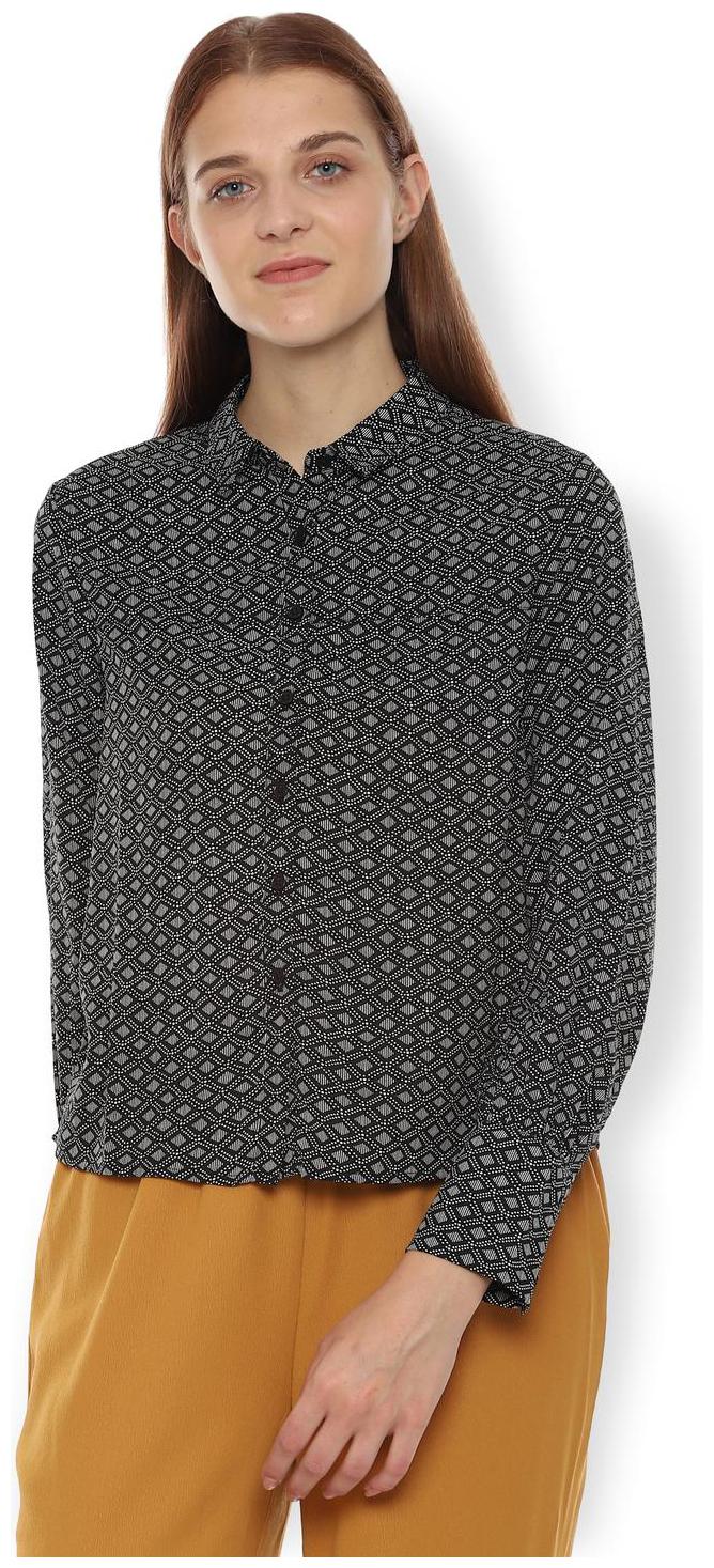 

Van Heusen Women Grey Printed Regular Fit Shirt