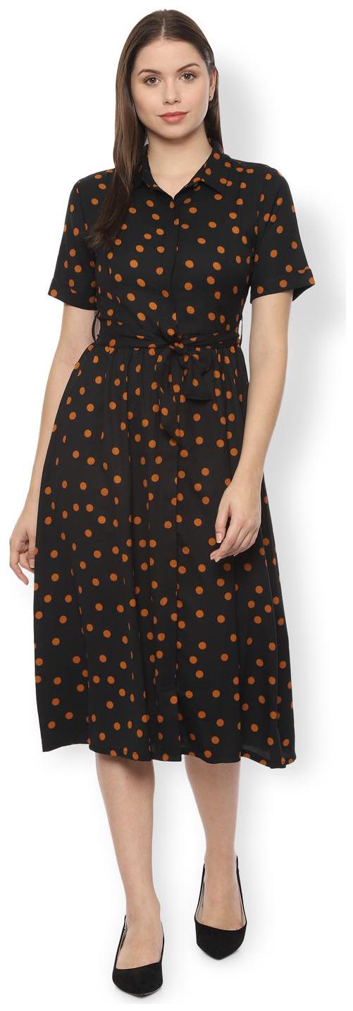 

Van Heusen Black Polka dots A-line dress