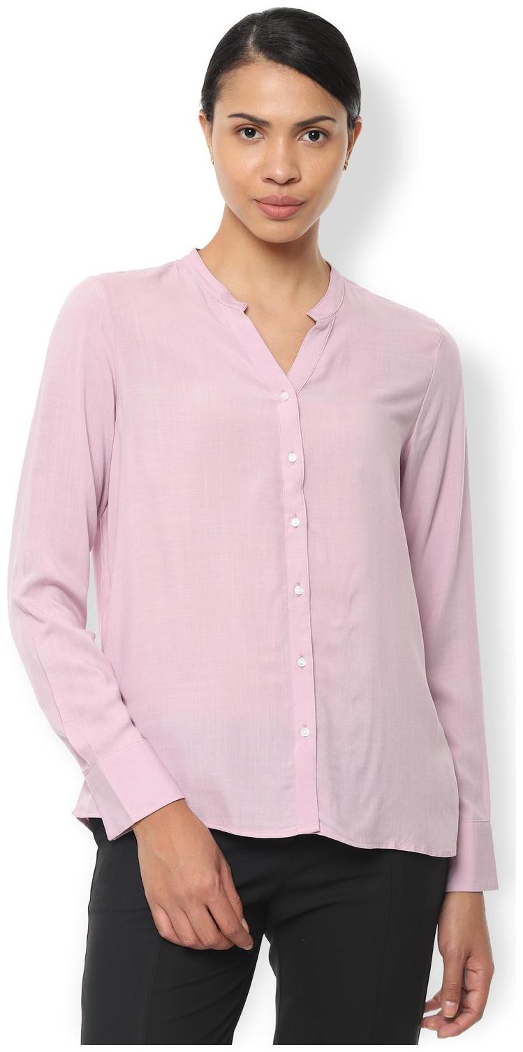 

Van Heusen Women Pink Solid Regular Fit Shirt