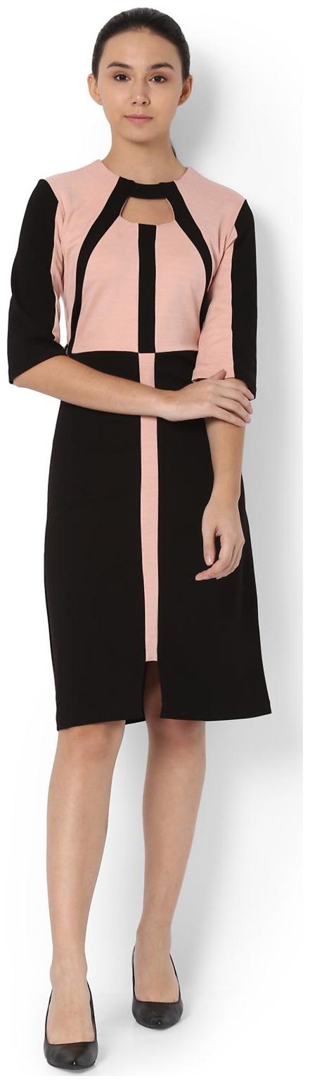 

Van Heusen Black Striped A-line dress
