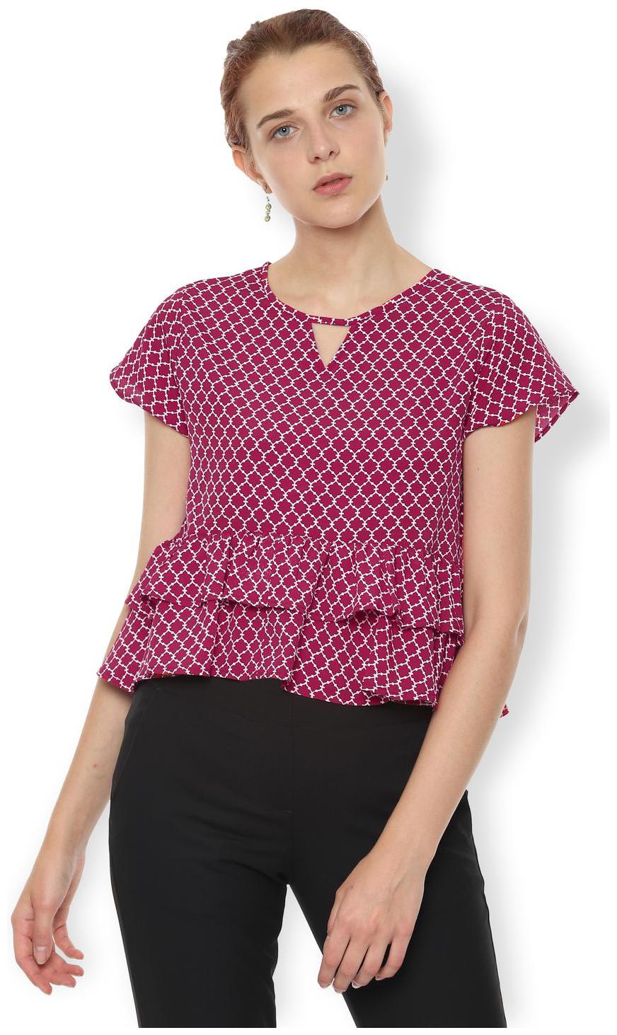 

Van Heusen Women Printed Regular top - Pink