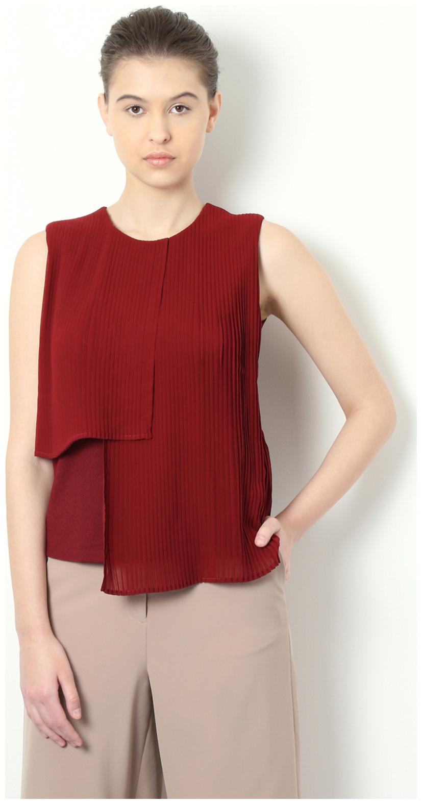 

Van Heusen Women Solid Regular top - Red