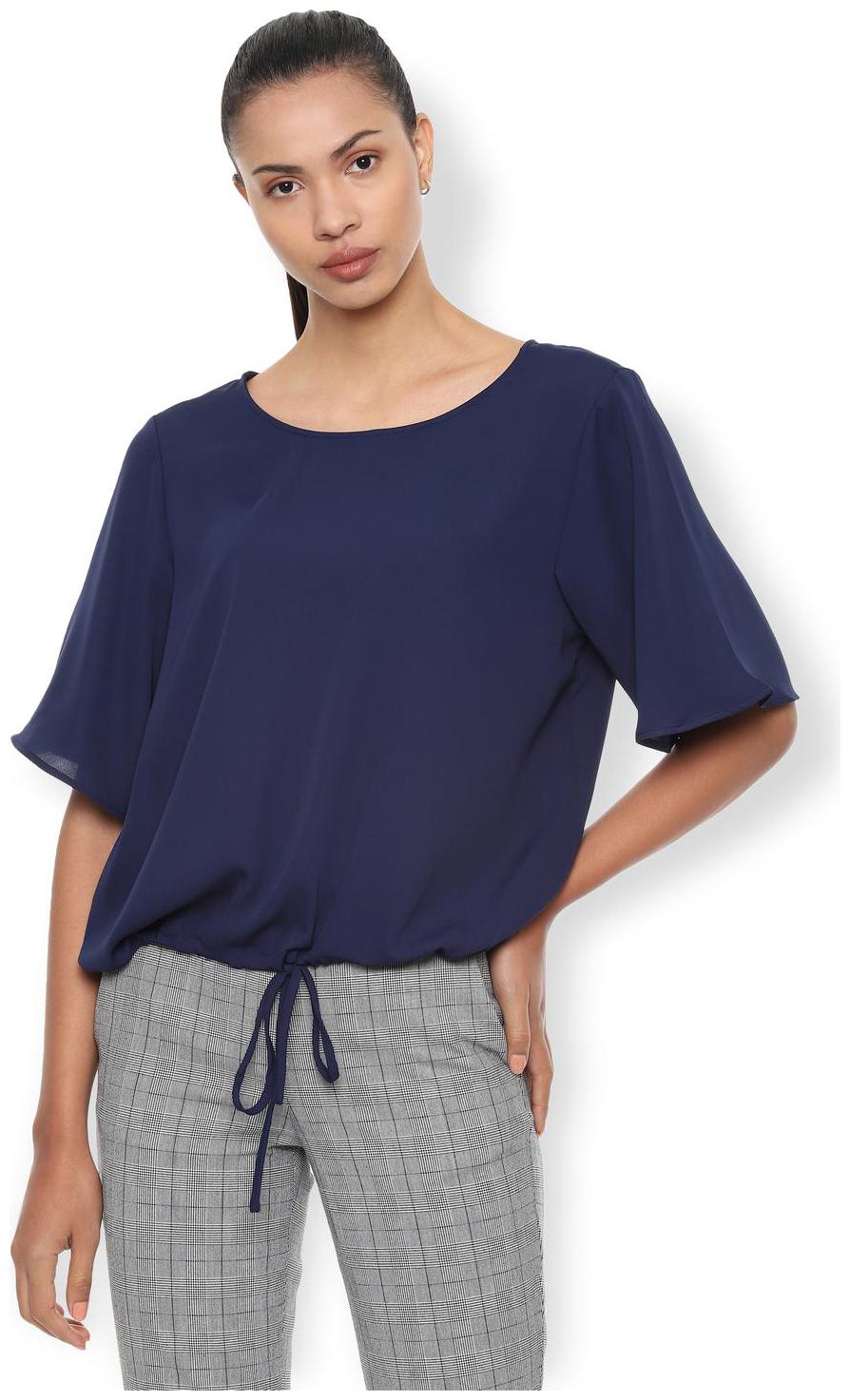 

Van Heusen Women Solid Regular top - Blue