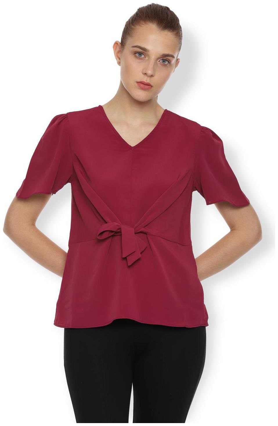 

Van Heusen Women Solid Regular top - Purple