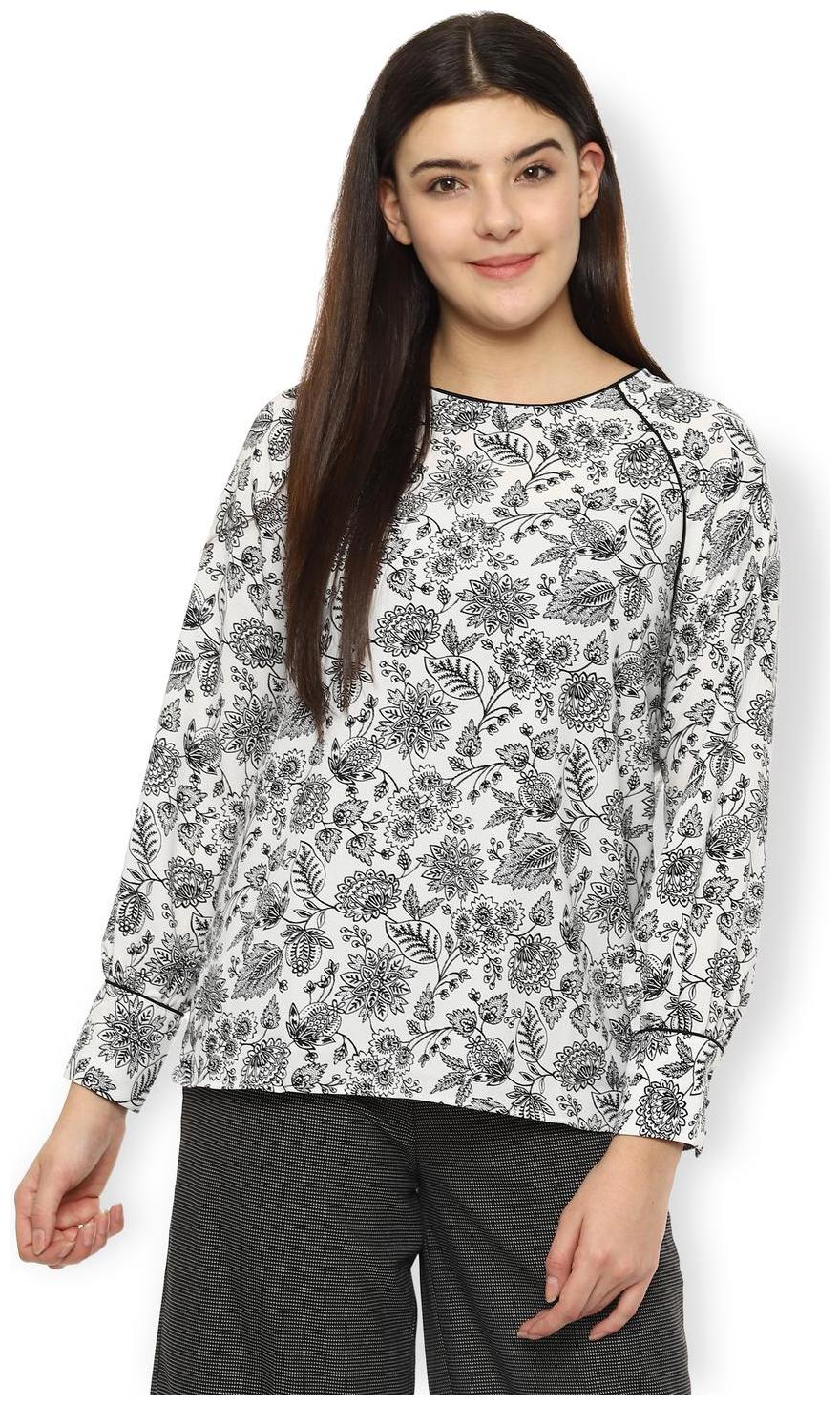 

Van Heusen Women Printed Regular top - White