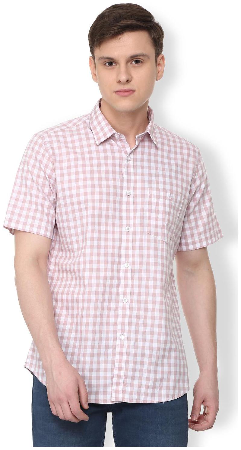 

Van Heusen Men Pink Checked Slim Fit Casual Shirt
