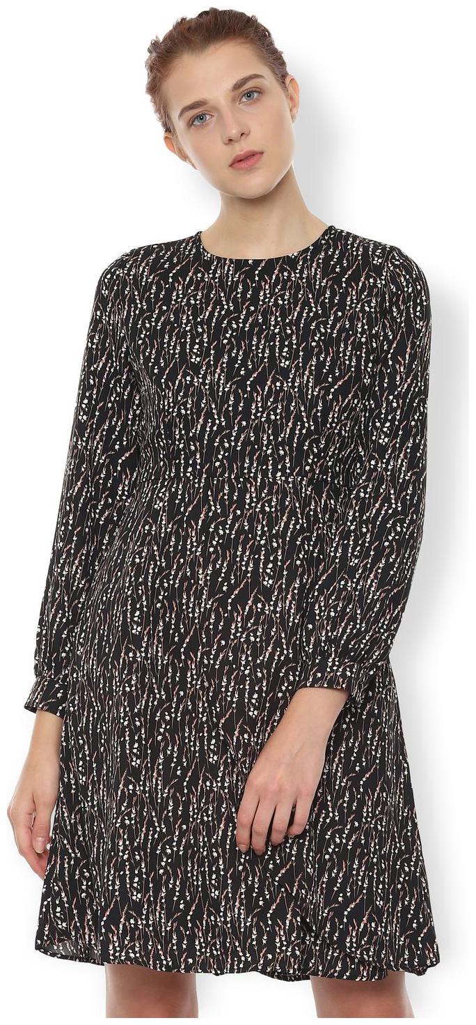 

Van Heusen Black Printed A-line dress