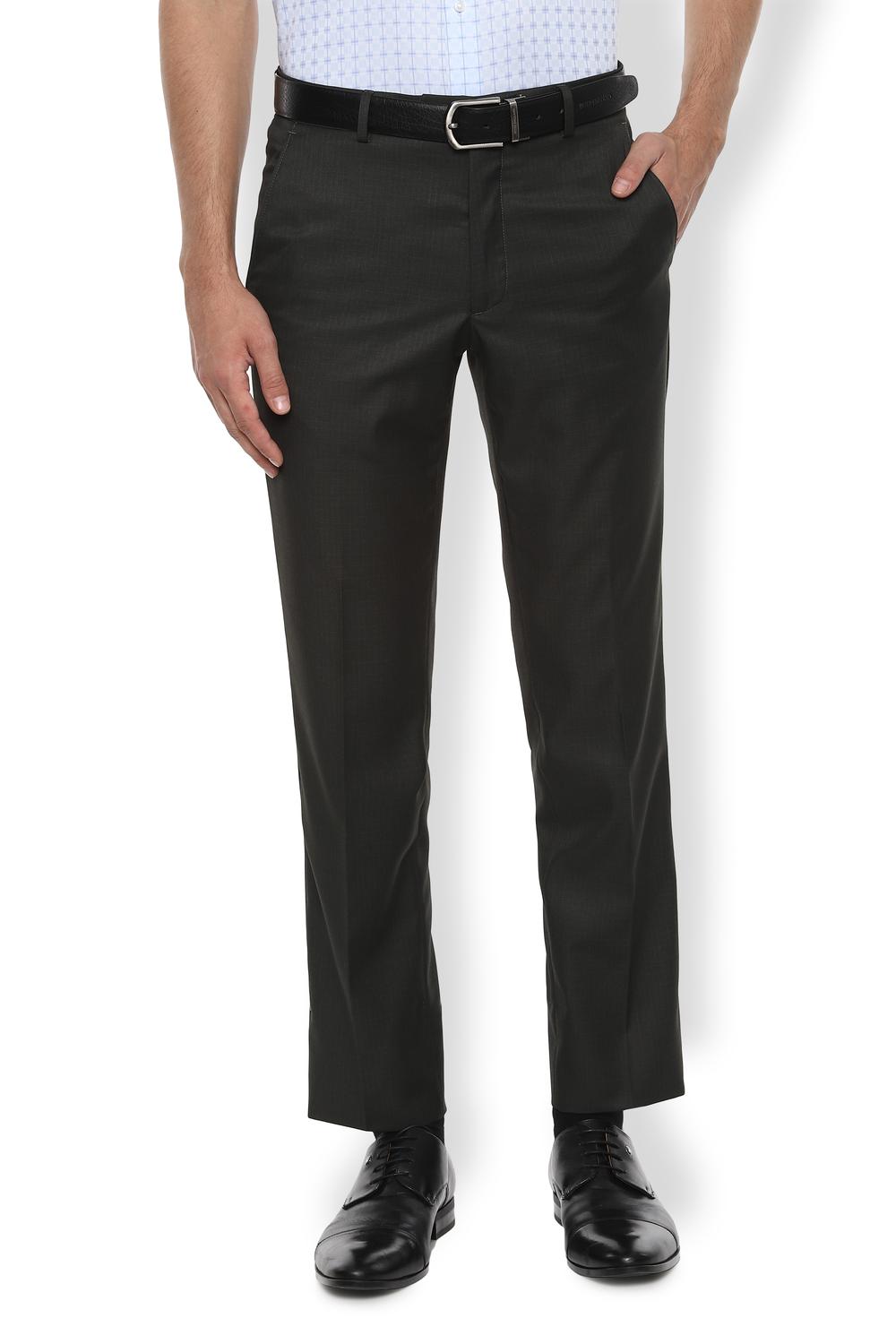 

Van Heusen Men Checked Slim Fit Formal Trouser - Black