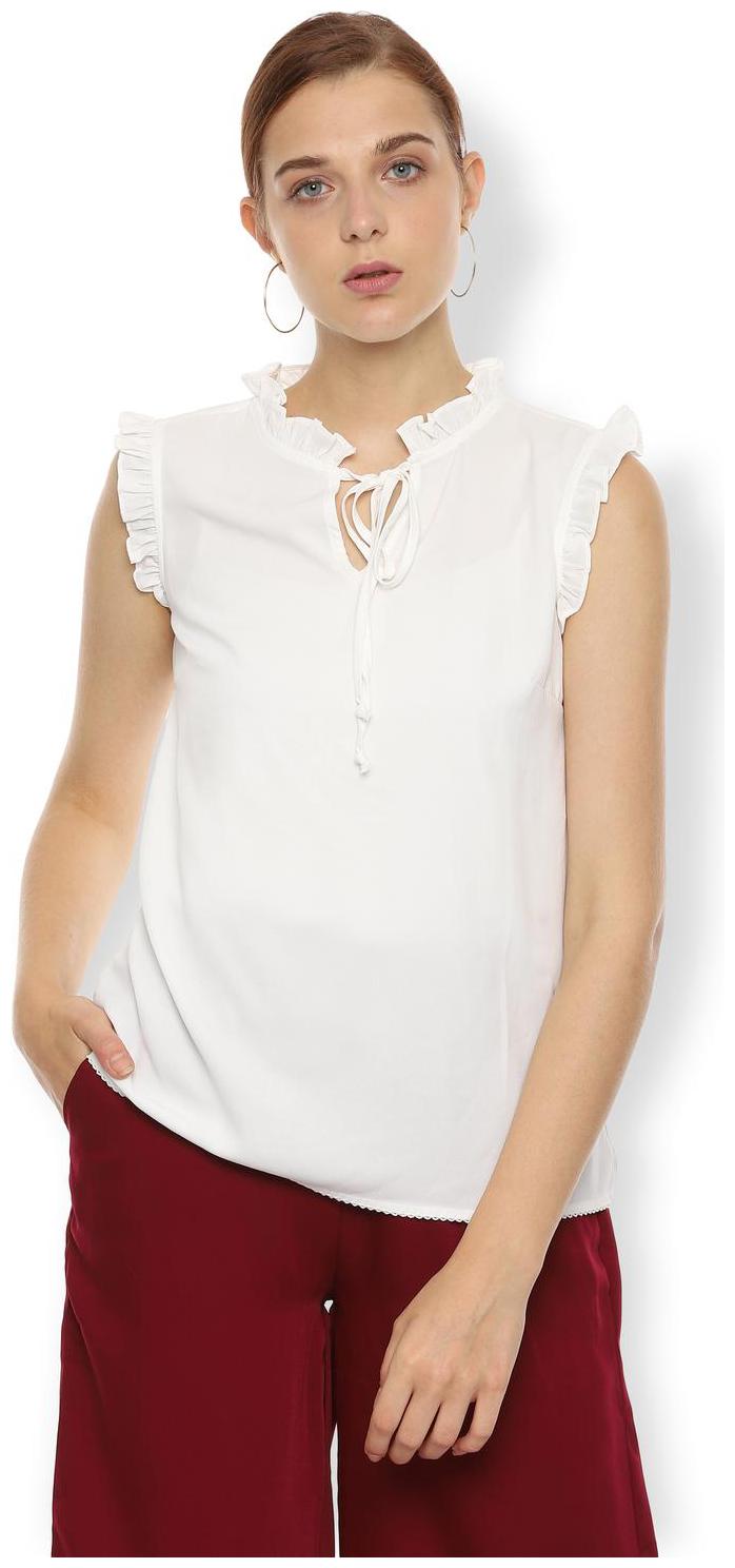 

Van Heusen Women Solid Regular top - White