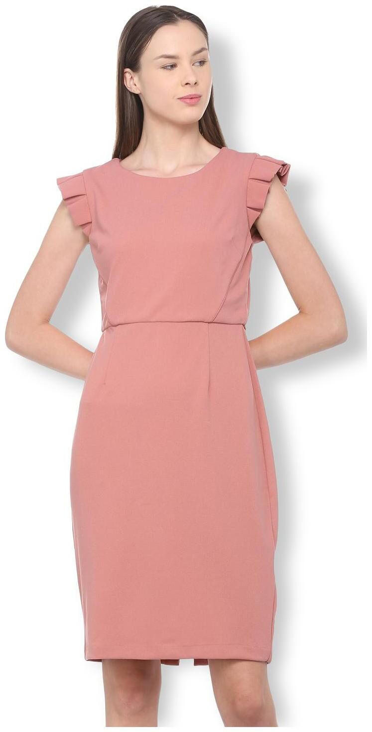 

Van Heusen Pink Solid A-line dress
