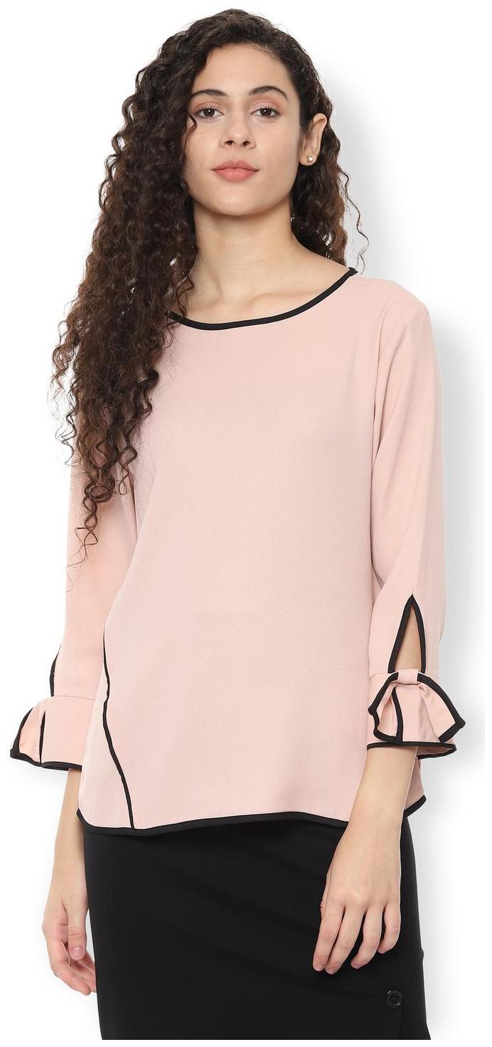 

Van Heusen Women Solid Regular top - Peach
