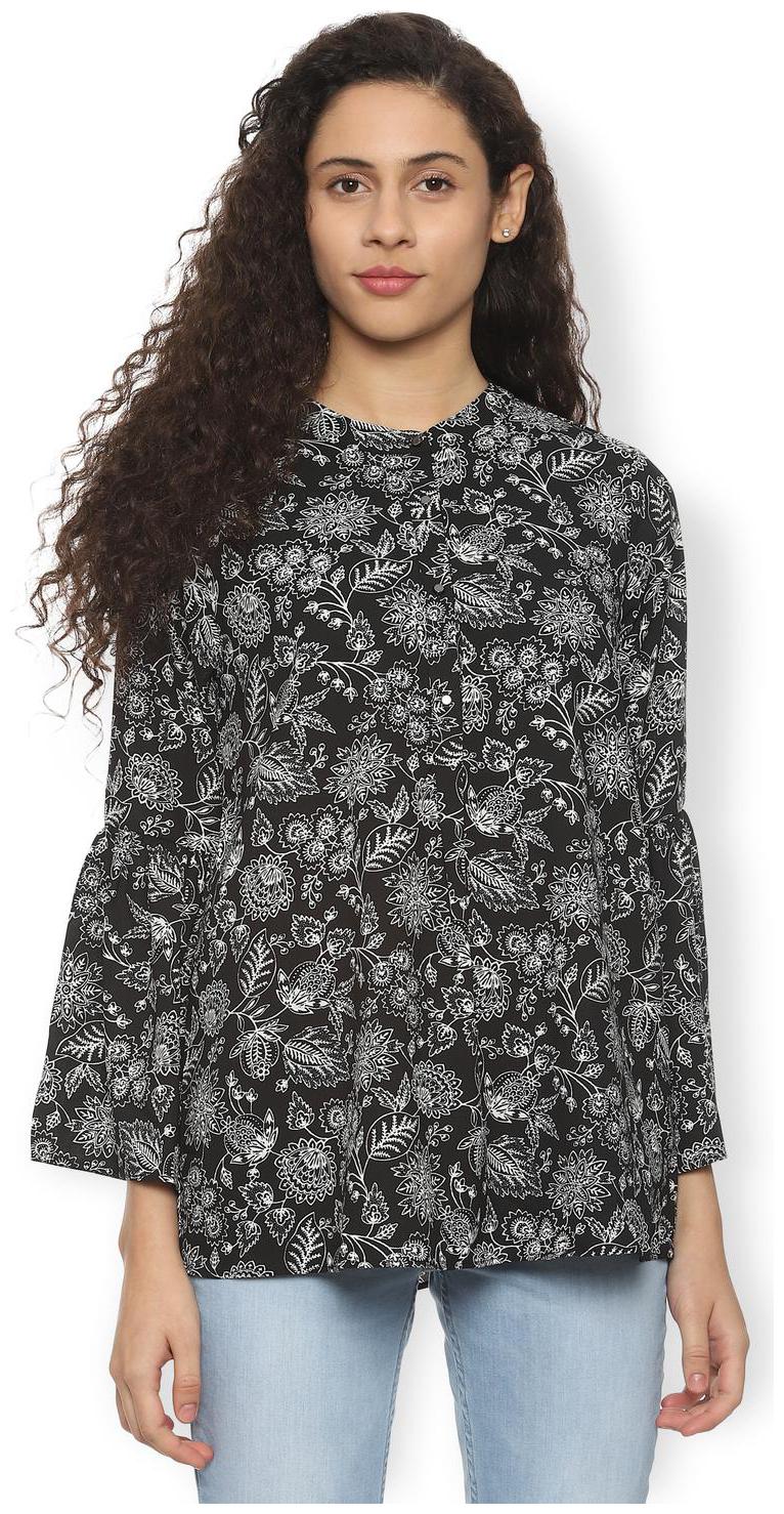 

Van Heusen Women Printed Regular top - Black