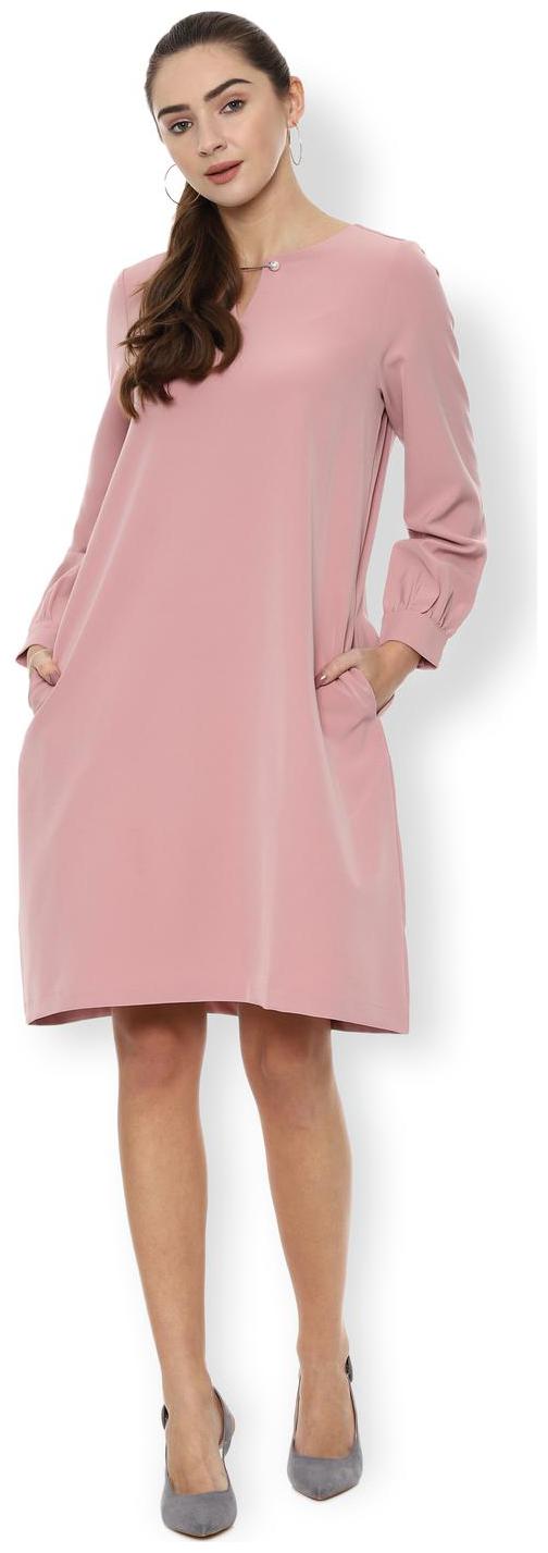 

Van Heusen Pink Solid A-line dress