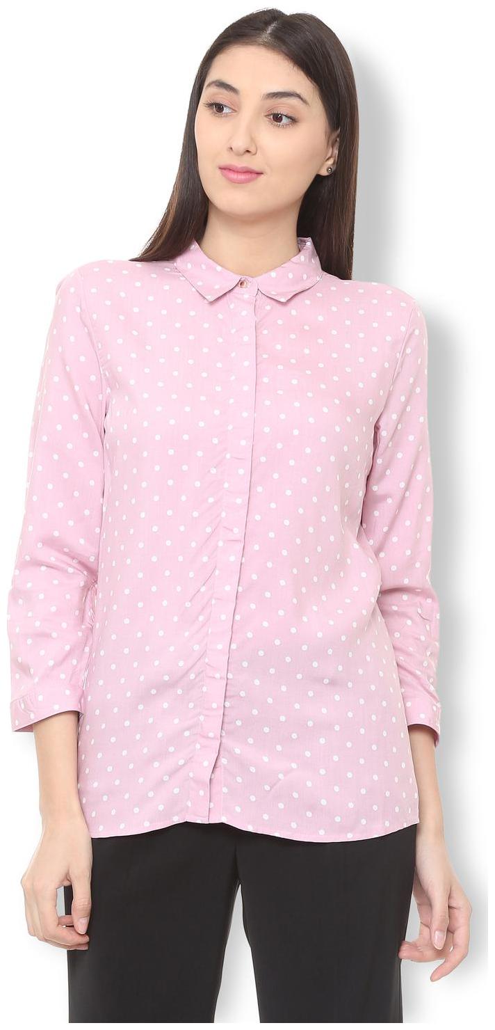 

Van Heusen Women Pink Solid Regular Fit Shirt