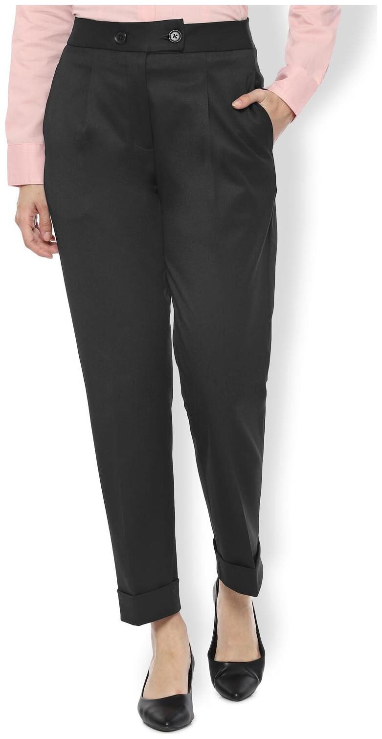 

Van Heusen Women Black Regular fit Regular trousers