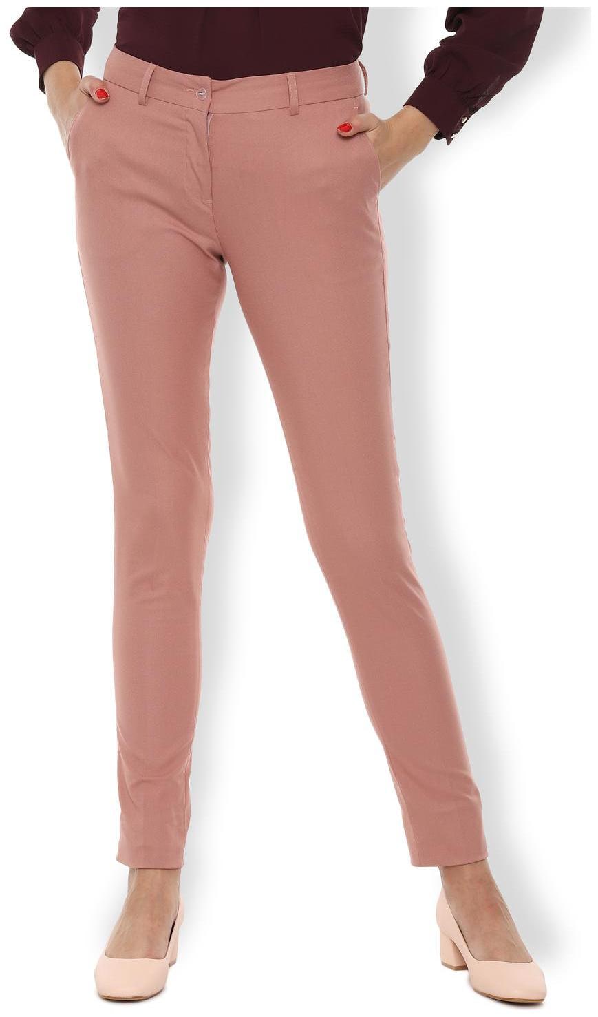 

Van Heusen Women Peach Regular fit Regular trousers