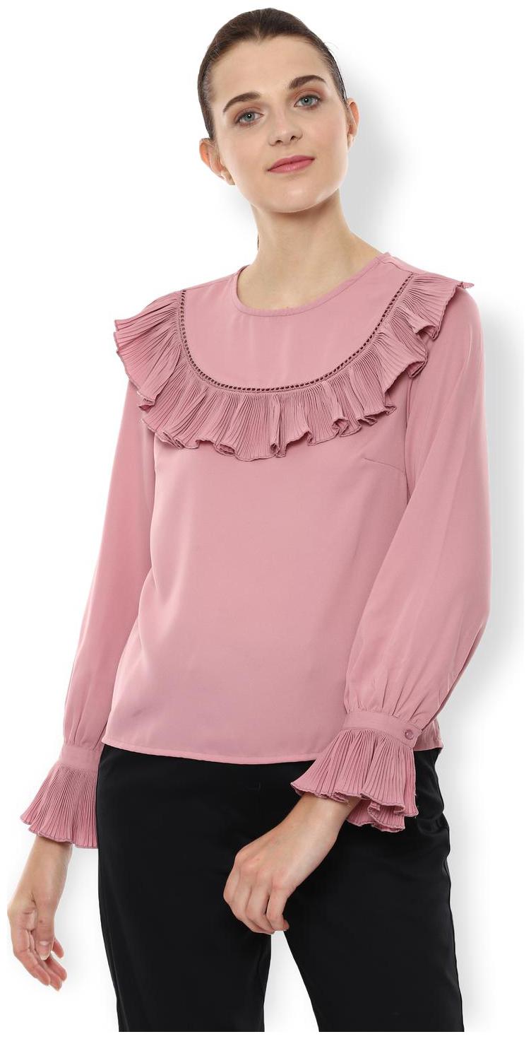 

Van Heusen Women Solid Regular top - Blue
