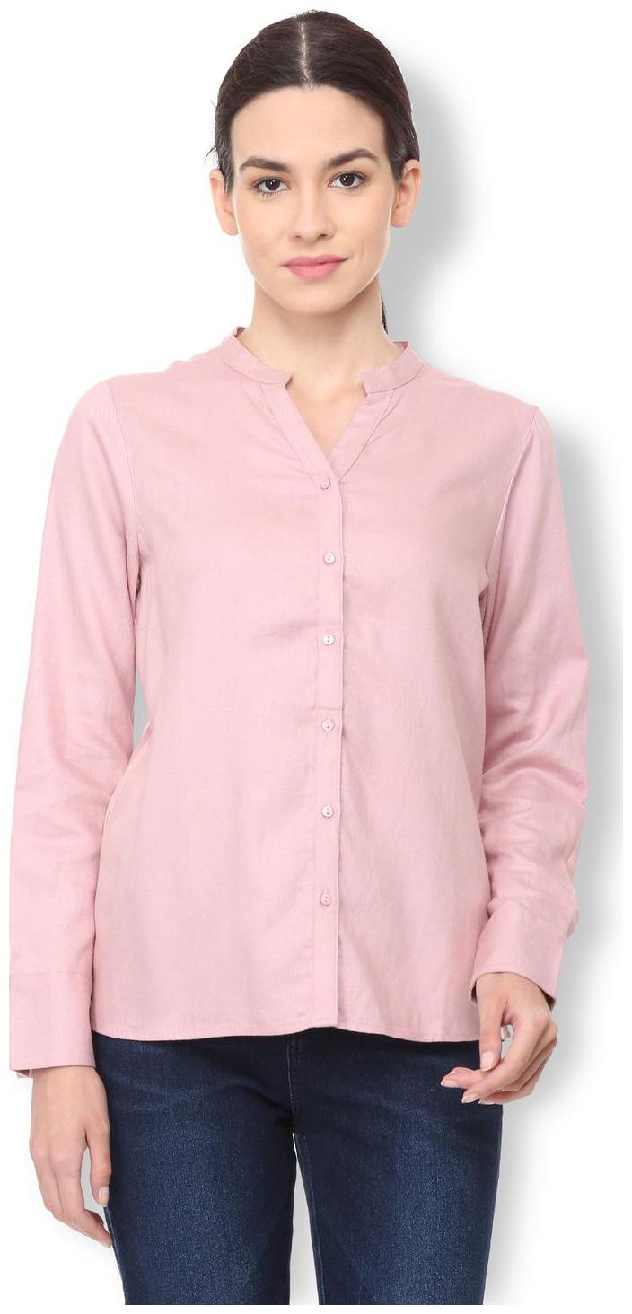

Van Heusen Women Pink Solid Regular Fit Shirt