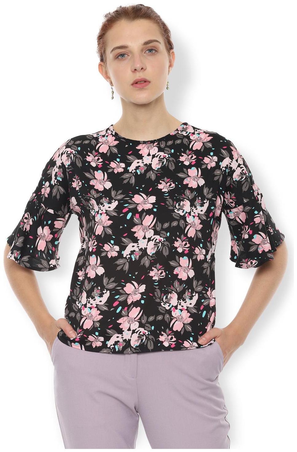 

Van Heusen Women Printed Regular top - Black