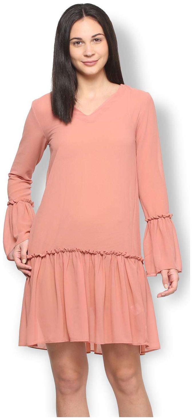 

Van Heusen Orange Solid Sheath dress