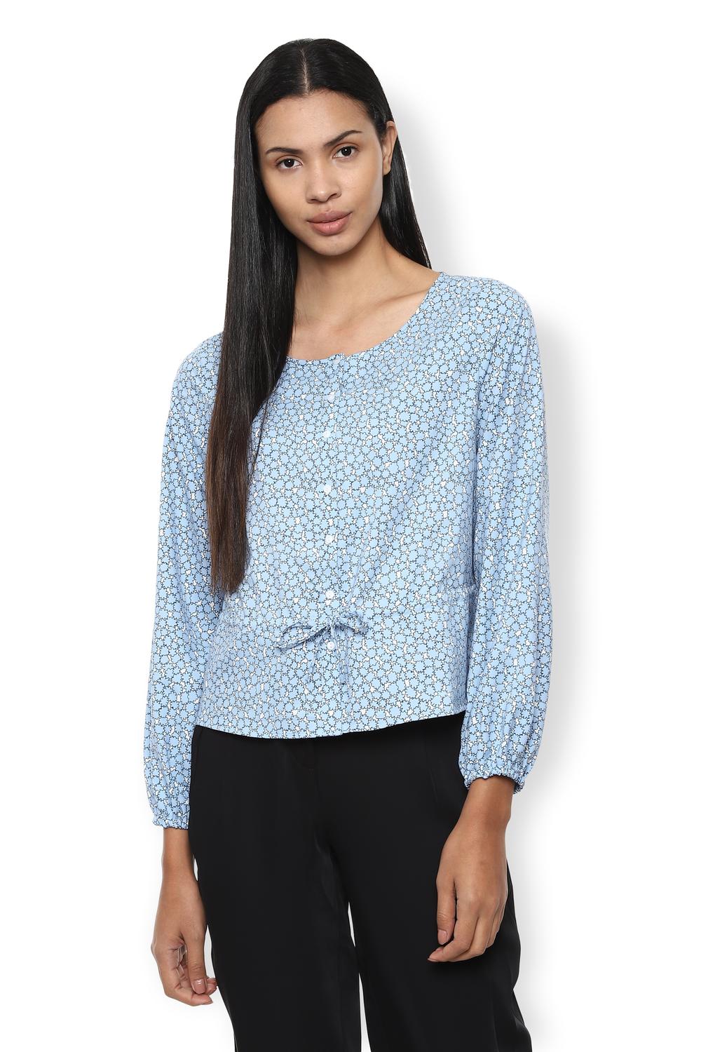 

Van Heusen Women Printed Regular top - Blue