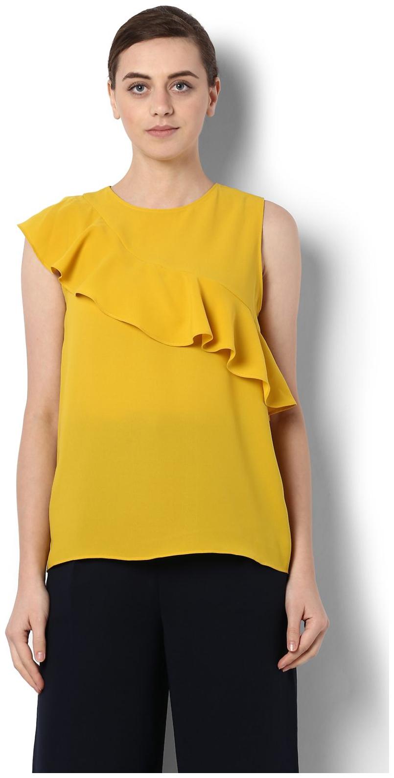 

Van Heusen Women Solid Regular top - Orange