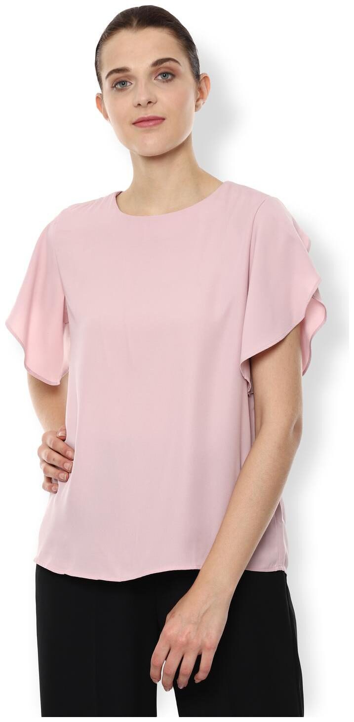 

Van Heusen Women Solid Regular top - Pink