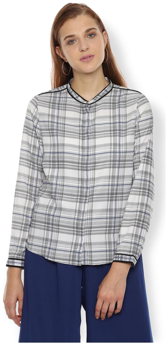 

Van Heusen Women White Checked Regular Fit Shirt