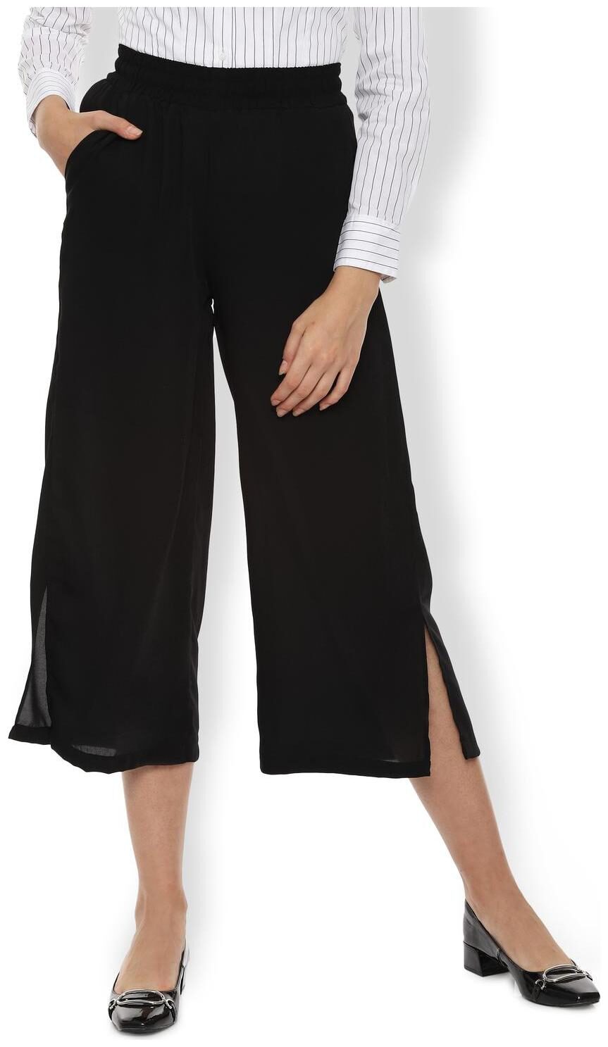 

Van Heusen Women Black Regular fit Regular trousers