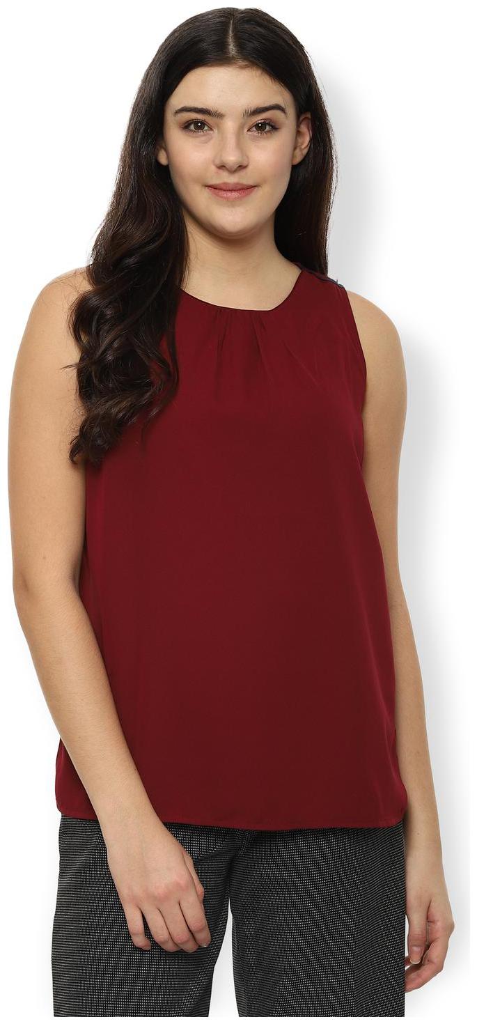 

Van Heusen Women Solid Regular top - Red