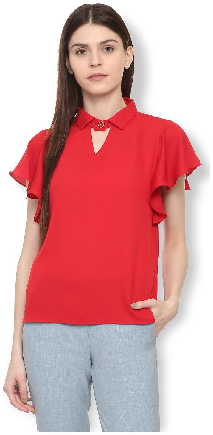 

Van Heusen Women Solid Regular top - Red