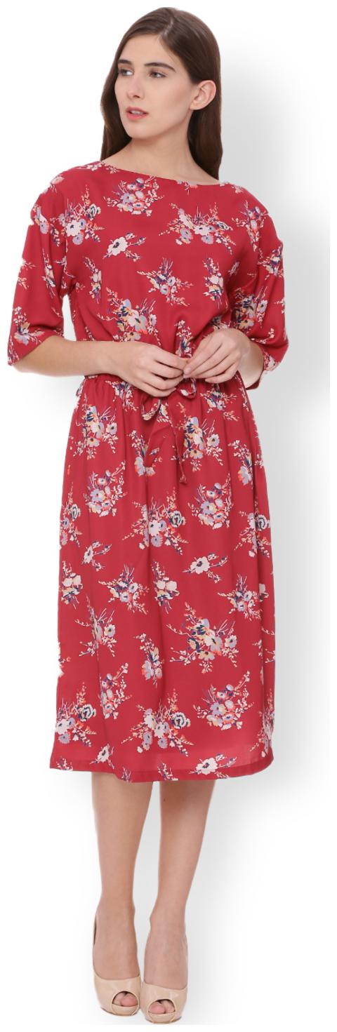 

Van Heusen Red Geometric A-line dress