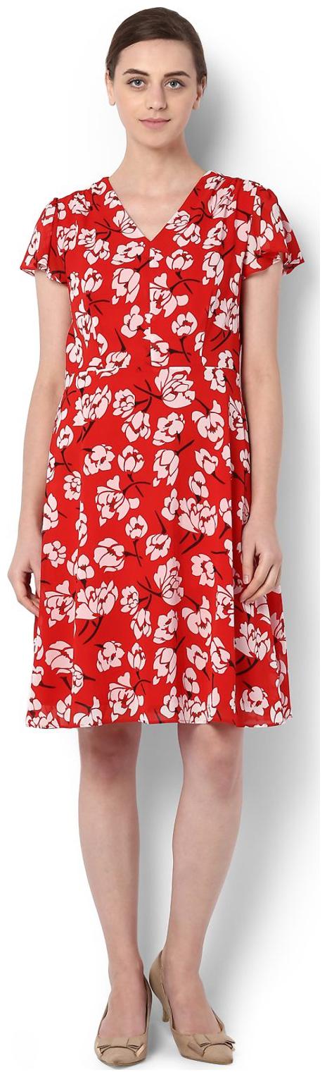 

Van Heusen Red Printed A-line dress