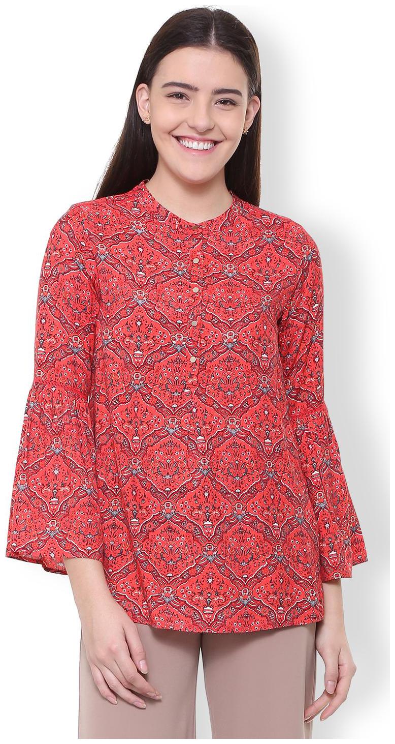 

Van Heusen Women Printed Regular top - Red