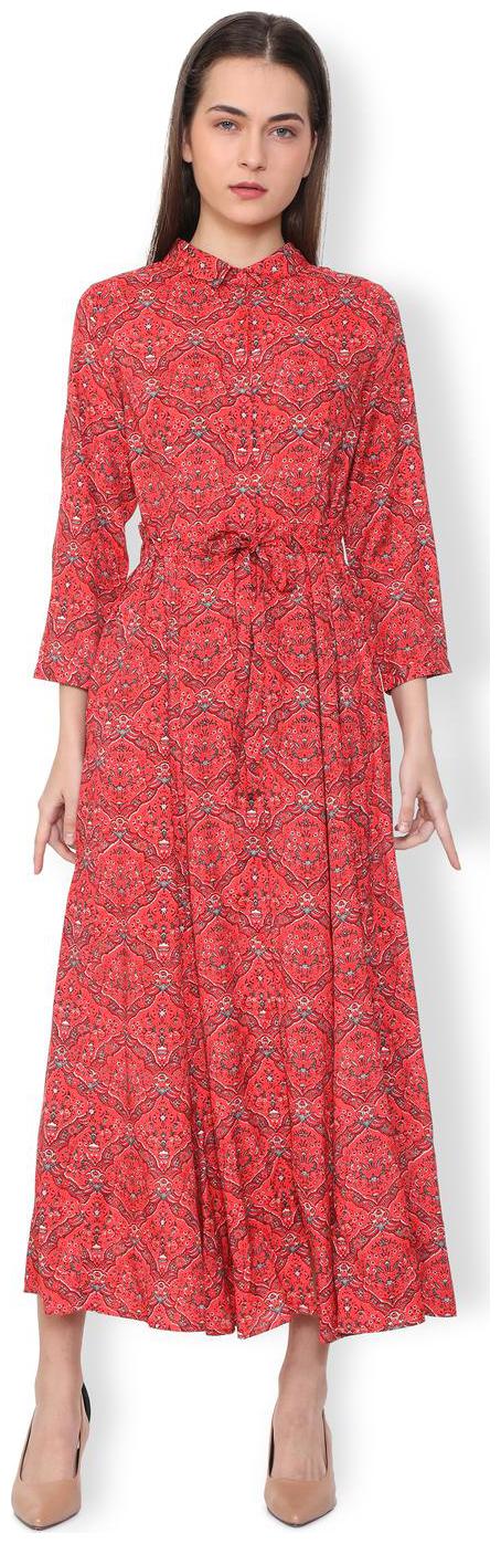

Van Heusen Red Printed A-line dress
