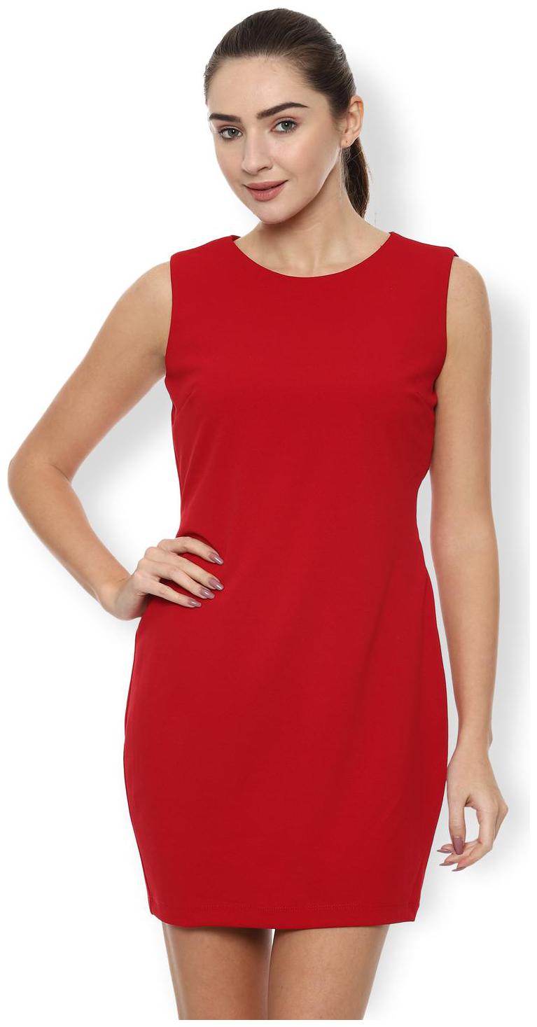 

Van Heusen Red Solid Bodycon dress