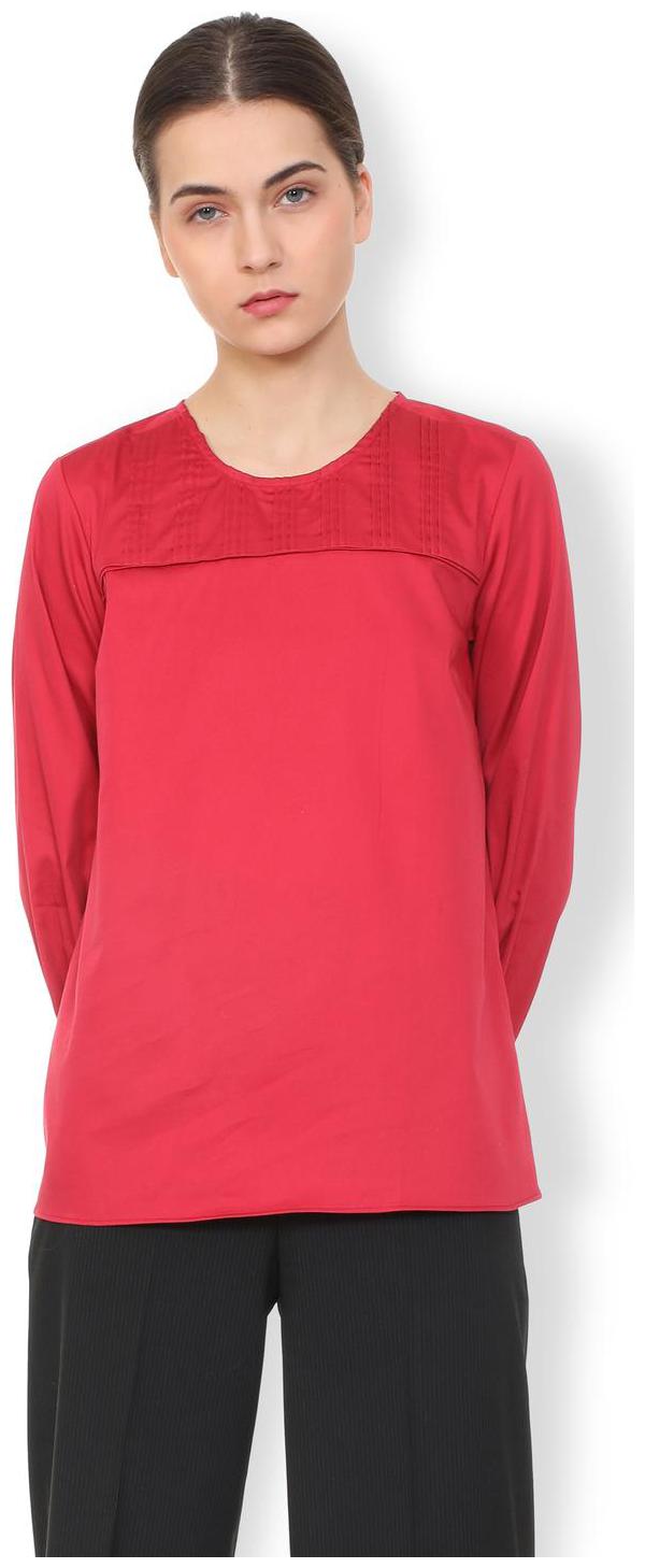 

Van Heusen Women Solid A-line top - Red