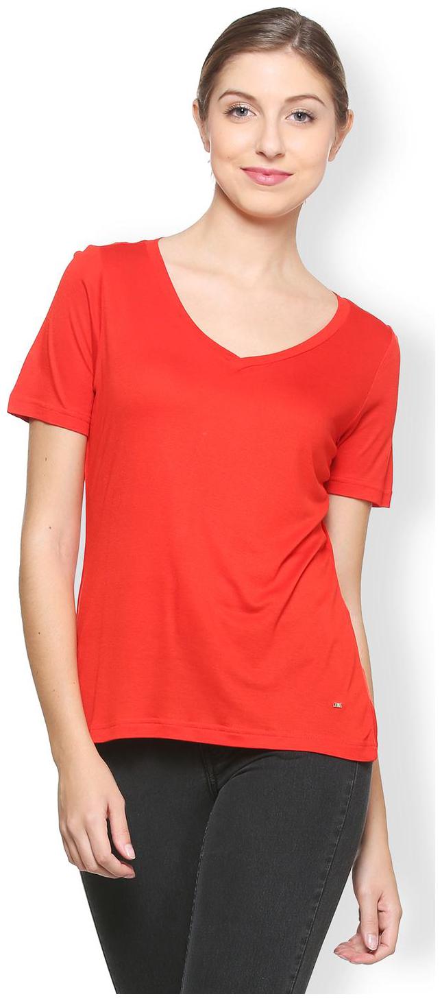 

Van Heusen Women Solid Regular top - Red