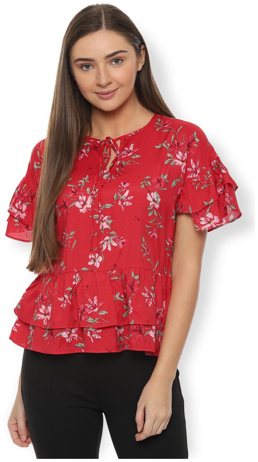 

Van Heusen Women Printed Regular tunic - Red