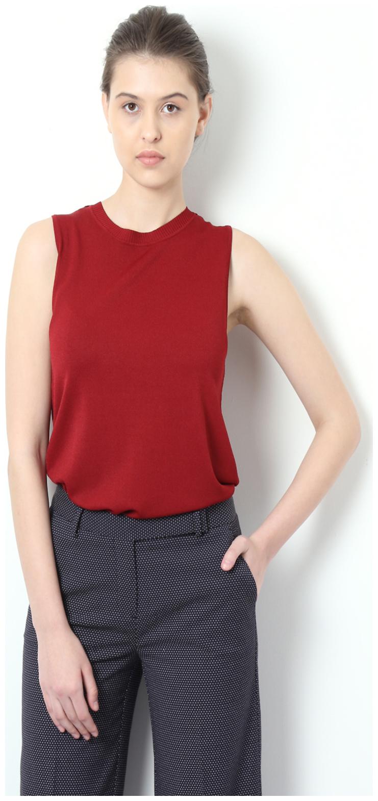 

Van Heusen Women Solid Regular top - Red
