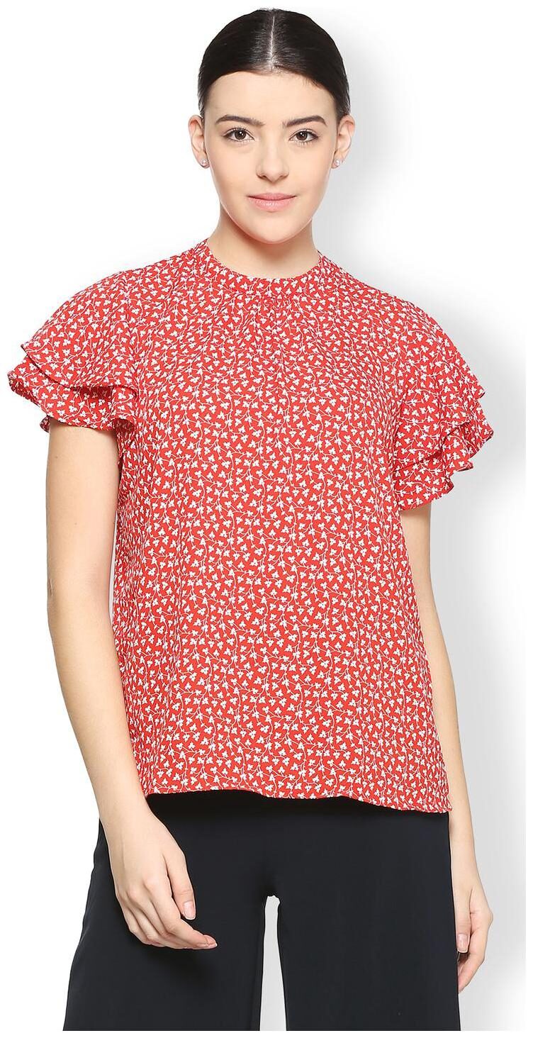

Van Heusen Women Printed Regular top - Red