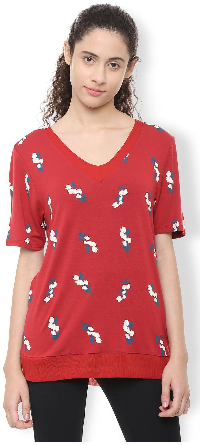 

Van Heusen Women Printed Regular top - Red