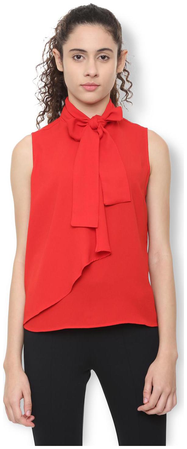 

Van Heusen Women Solid Regular top - Red