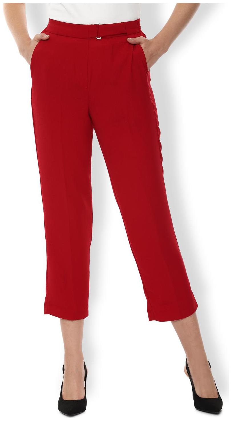 

Van Heusen Women Red Regular fit Regular trousers